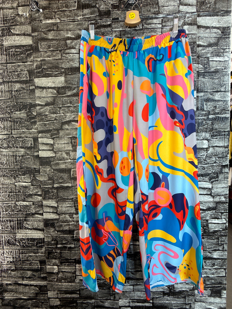 Pantaloni palazzo fantasia taglia curvy