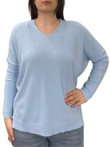 Viscose V-Neck Sweater - OVER SIZE