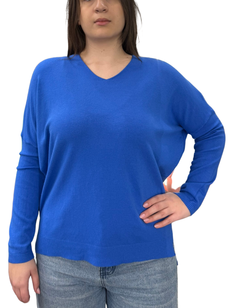 Viscose V-Neck Sweater - OVER SIZE