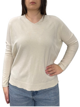 Viscose V-Neck Sweater - OVER SIZE