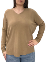 Viscose V-Neck Sweater - OVER SIZE