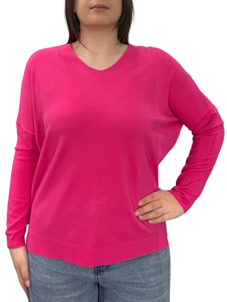 Viscose V-Neck Sweater - OVER SIZE