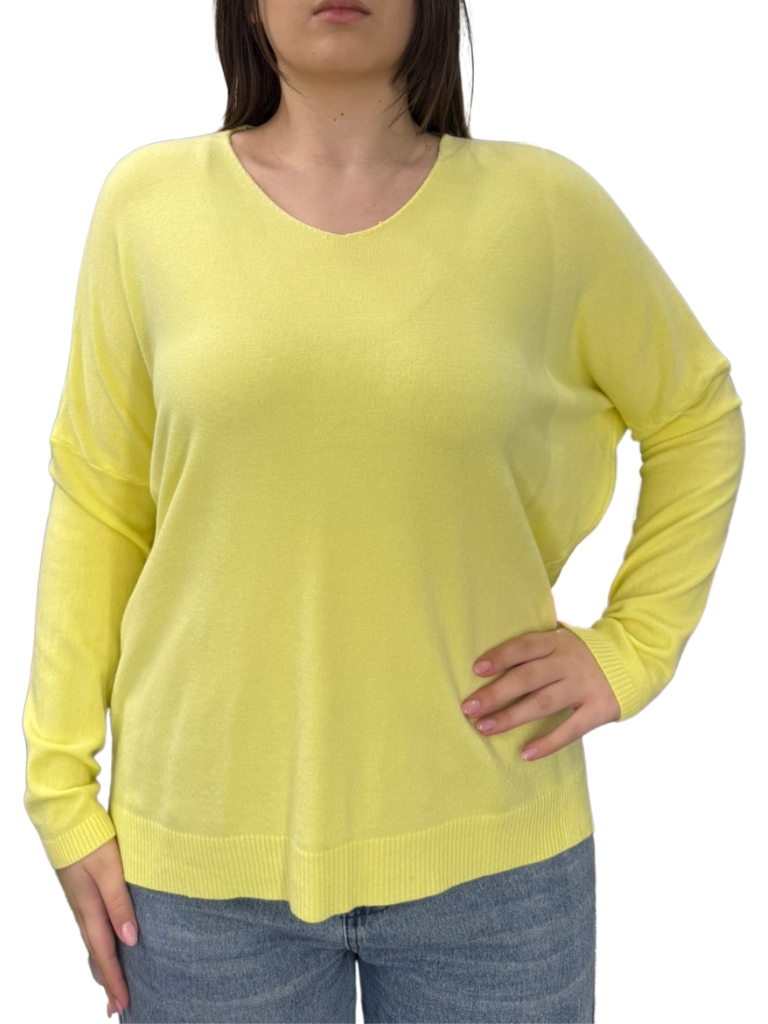 Viscose V-Neck Sweater - OVER SIZE