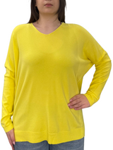 Viscose V-Neck Sweater - OVER SIZE