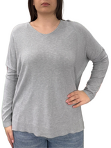 Viscose V-Neck Sweater - OVER SIZE