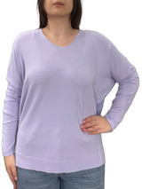 Viscose V-Neck Sweater - OVER SIZE