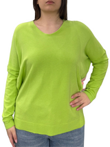 Viscose V-Neck Sweater - OVER SIZE