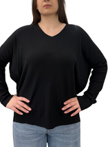 Viscose V-Neck Sweater - OVER SIZE