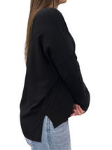 Viscose V-Neck Sweater - OVER SIZE