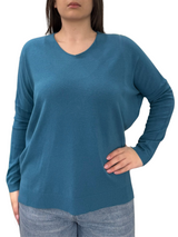 Viscose V-Neck Sweater - OVER SIZE