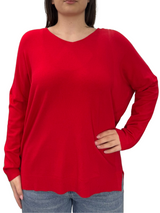 Maglione scollo a V viscosa - OVER SIZE