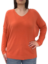 Viscose V-Neck Sweater - OVER SIZE