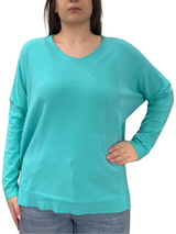 Viscose V-Neck Sweater - OVER SIZE