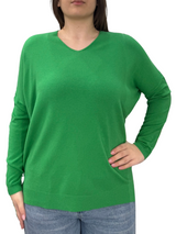 Viscose V-Neck Sweater - OVER SIZE