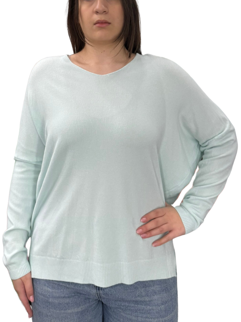 Viscose V-Neck Sweater - OVER SIZE