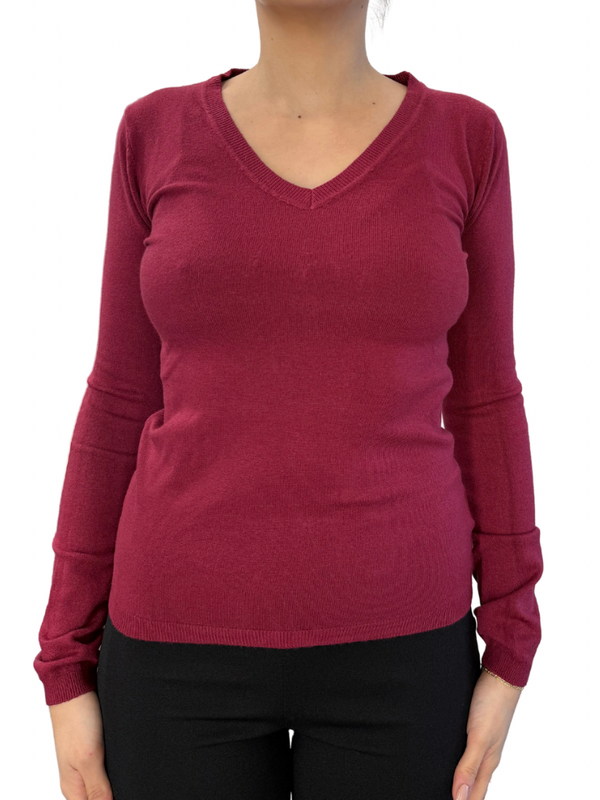 Viscose V-Neck Sweater - SLIM FIT