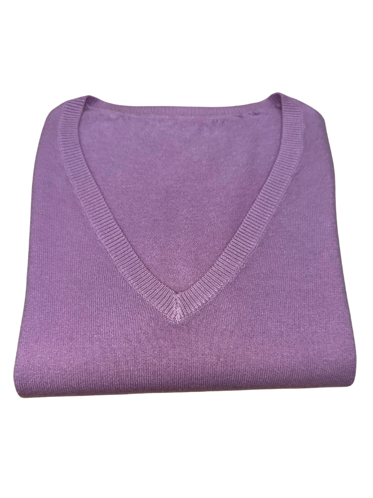 Maglione scollo a V viscosa - SLIM FIT