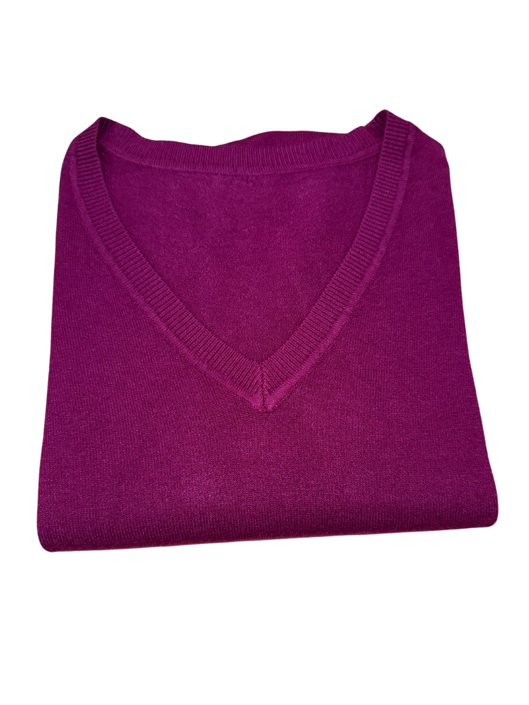 Maglione scollo a V viscosa - SLIM FIT